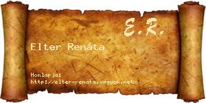 Elter Renáta névjegykártya